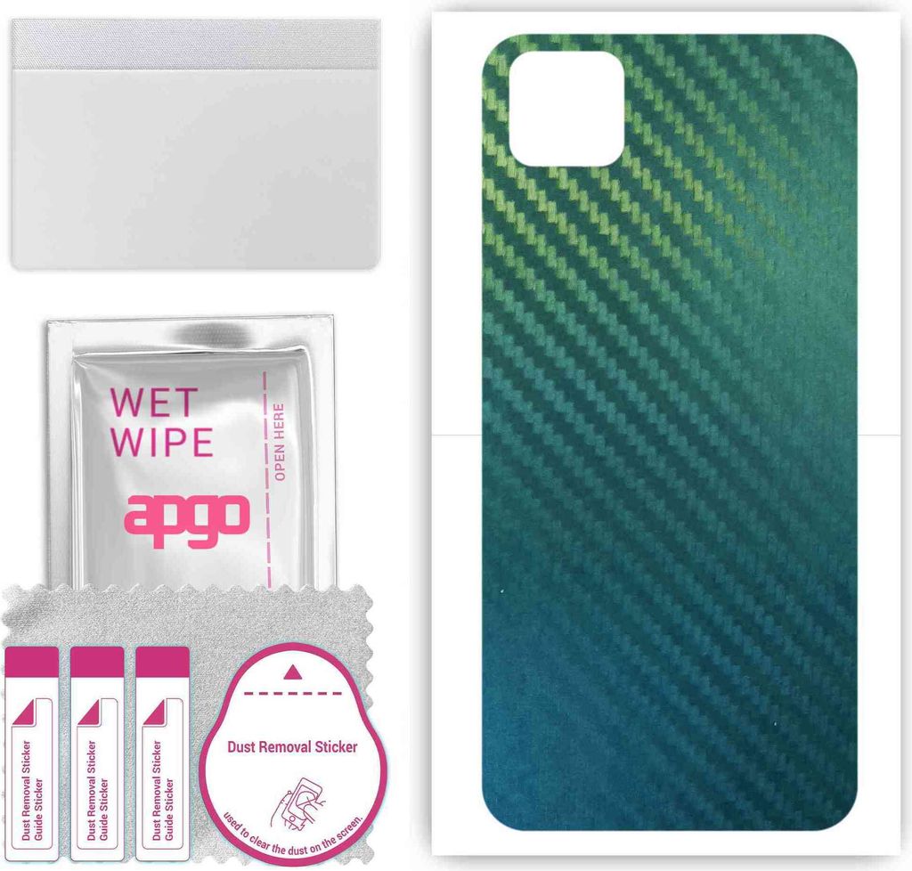 apgo Rückseite Schutzfolie, Skin, kompatibel mit Honor 9S, Hinten Displayschutzfolie aus Vinylfolie, kratzfest, einfache Montage - Kohlenstoff-Cha...