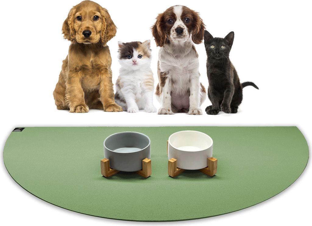 SANOZOO - Napfunterlage, Öko-Tex, Halbrund 60 x 120 cm Olivgrün