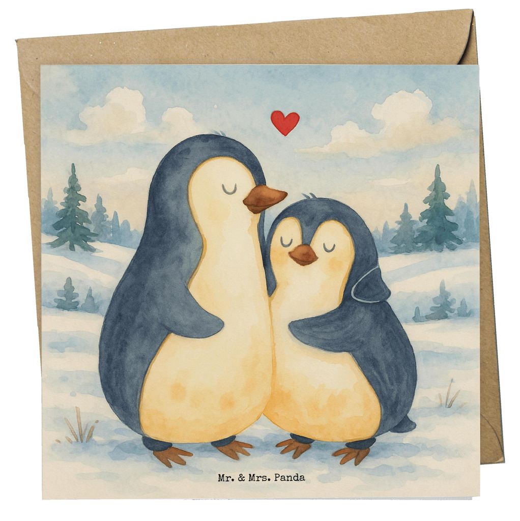 Mr. & Mrs. Panda faltkarte Pinguin umarmen Design - Weiß - Geschenk, anlasskarte, Hochzeit, Hochzeitsgeschenk, Umarmung Verliebt, Jahrestag, Verkn...