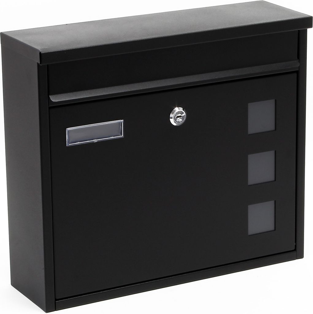 Cassetta postale Wiltec V12 nera 362 x 115 x 315 mm, Immagine del prodotto 