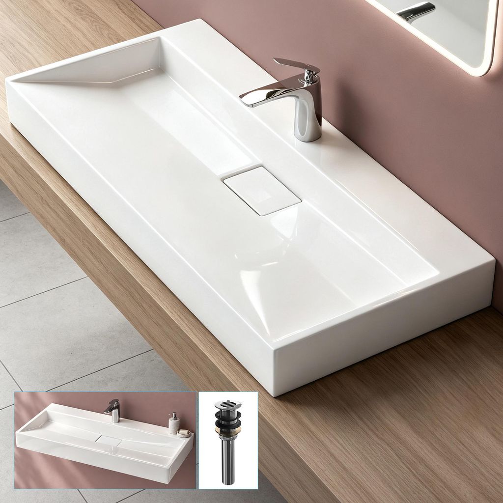 doporro Waschbecken Aufsatzwaschbecken Mineralguss Produktbild 