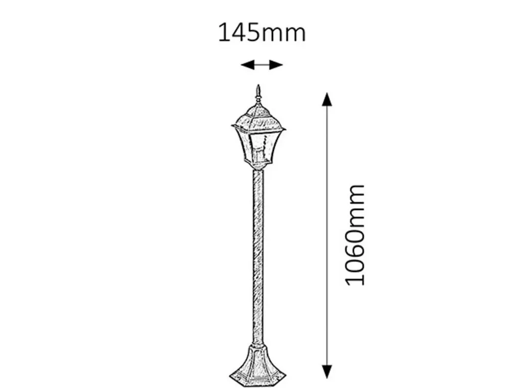 Éclairage Allée et Jardin Lampadaire Extérieur Toscana Doré Chic E27