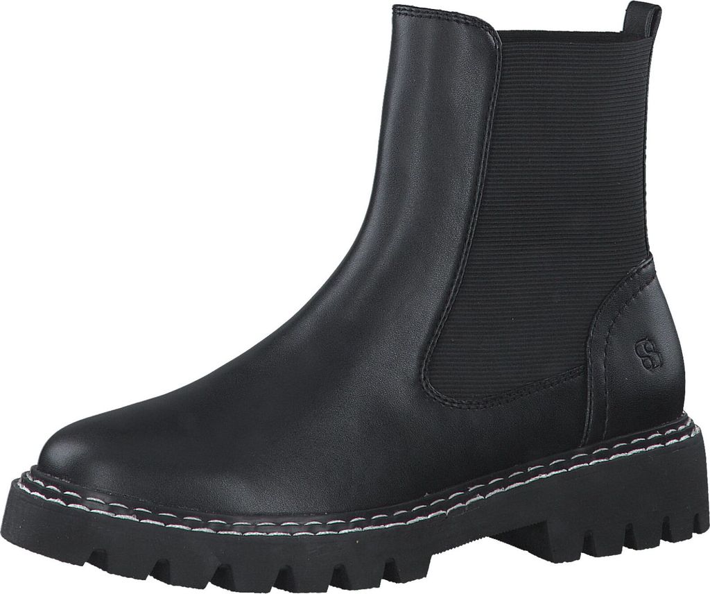 s.Oliver Damen Chelsea Boot Profilsohle Stretcheinsatz 5-25460-29, Größe:42 EU, Farbe:Schwarz