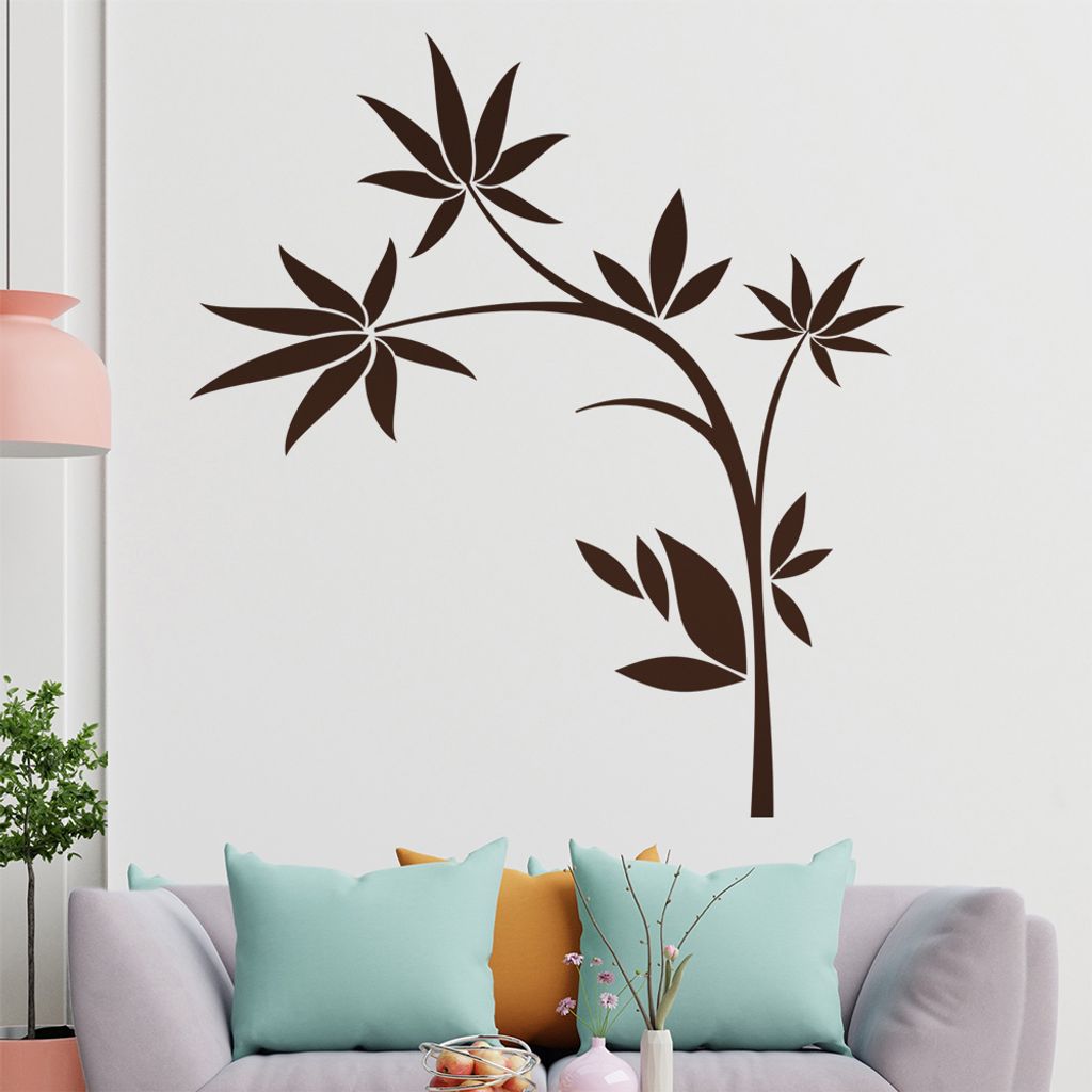 Ast - Vögel - Sterne Wandtattoo in 6 Größen - Wandaufkleber Wall Sticker - Dekoration, Küche, Wohnzimmer, Schlafzimmer, Badezimmer