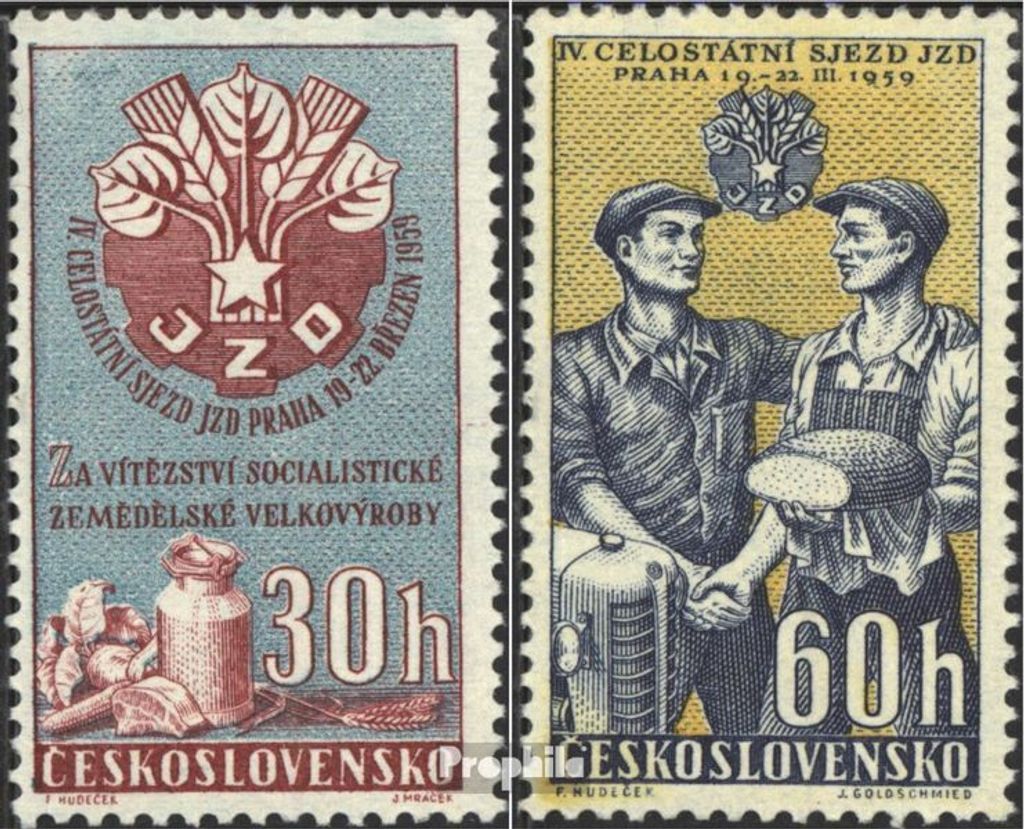 Briefmarken Tschechoslowakei 1959 Mi 1122-1123 (kompl.Ausg.) postfrisch JZD