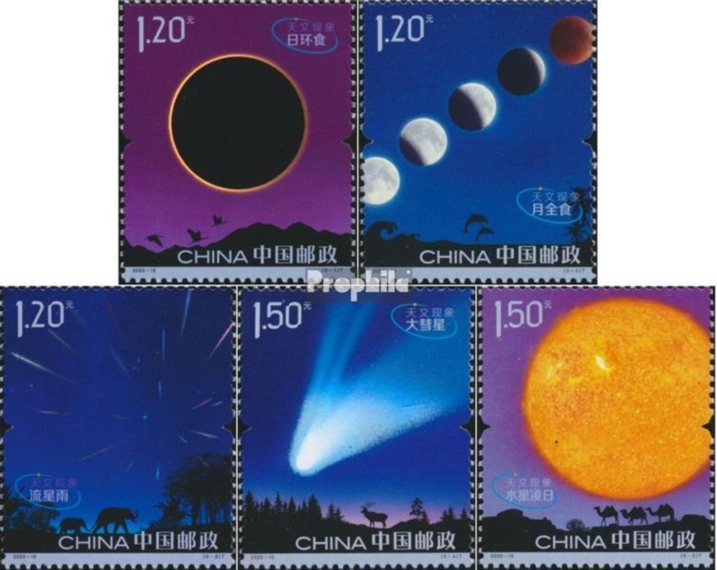 Briefmarken Volksrepublik China 2020 Mi 5213-5217 (kompl.Ausg.) postfrisch Astronomische Erscheinungen