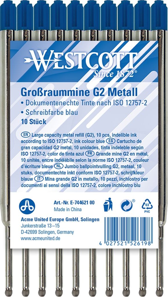 Westcott Kugelschreibermine G2 E-744621 00 1,2mm bl 10St