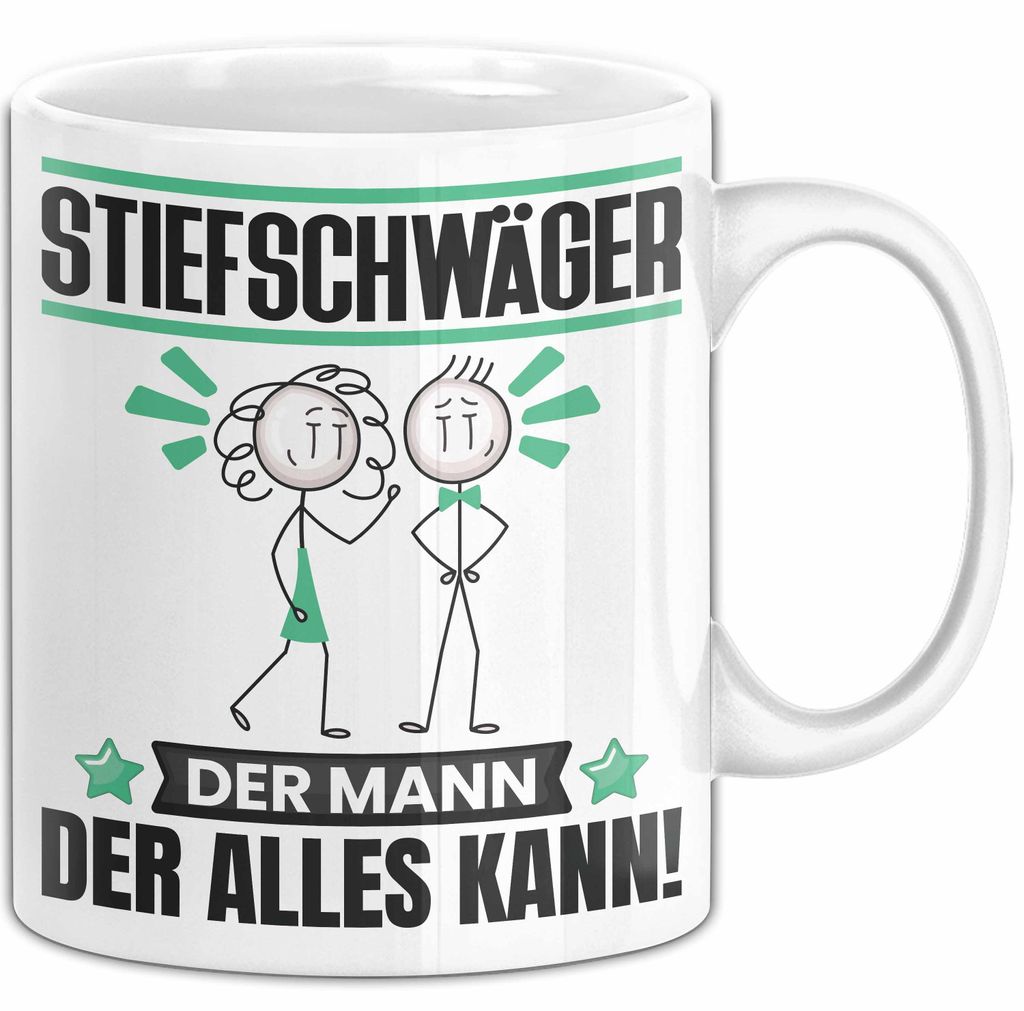 Stiefschwäger Tasse Geschenk für Stiefschwäger Der Mann Der Alles Kann Geschenkidee zum Geburtstag (Weiß)