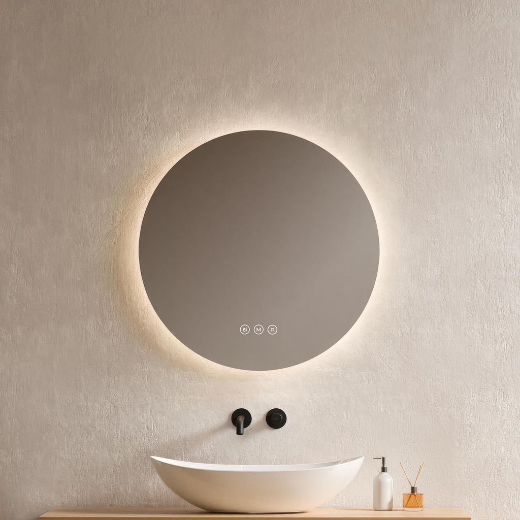 Espejo de baño LED EMKE, redondo, de 50 cm, con espejo de Imagen del producto 