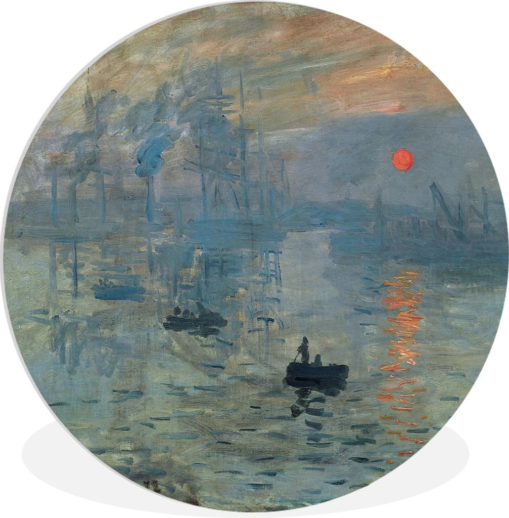 MuchoWow Rundes Wandbild - Runde Bilder Impression, Sonnenaufgang - Claude Monet Ø 90 cm Kreis Wanddekoration Kunststoff - Wandkreis - Wandschmu...