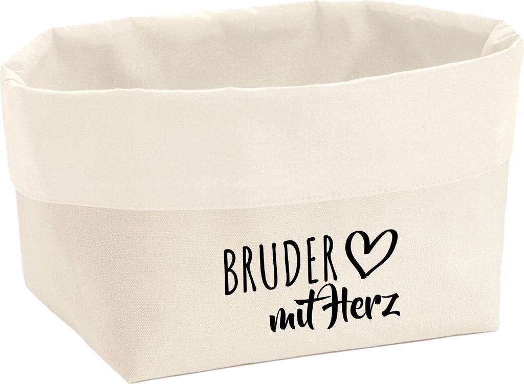 Huuraa Organizer Bruder mit Herz 8 Liter Large Canvas Baumwolle Utensilo Geschenkidee