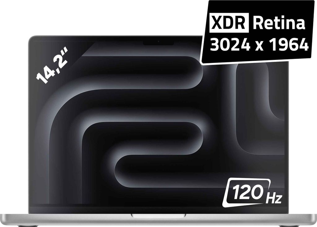 Apple MacBook Pro M5 Chip 14 Zoll SIlver, 512GB, 16GB RAM, Produktbild 