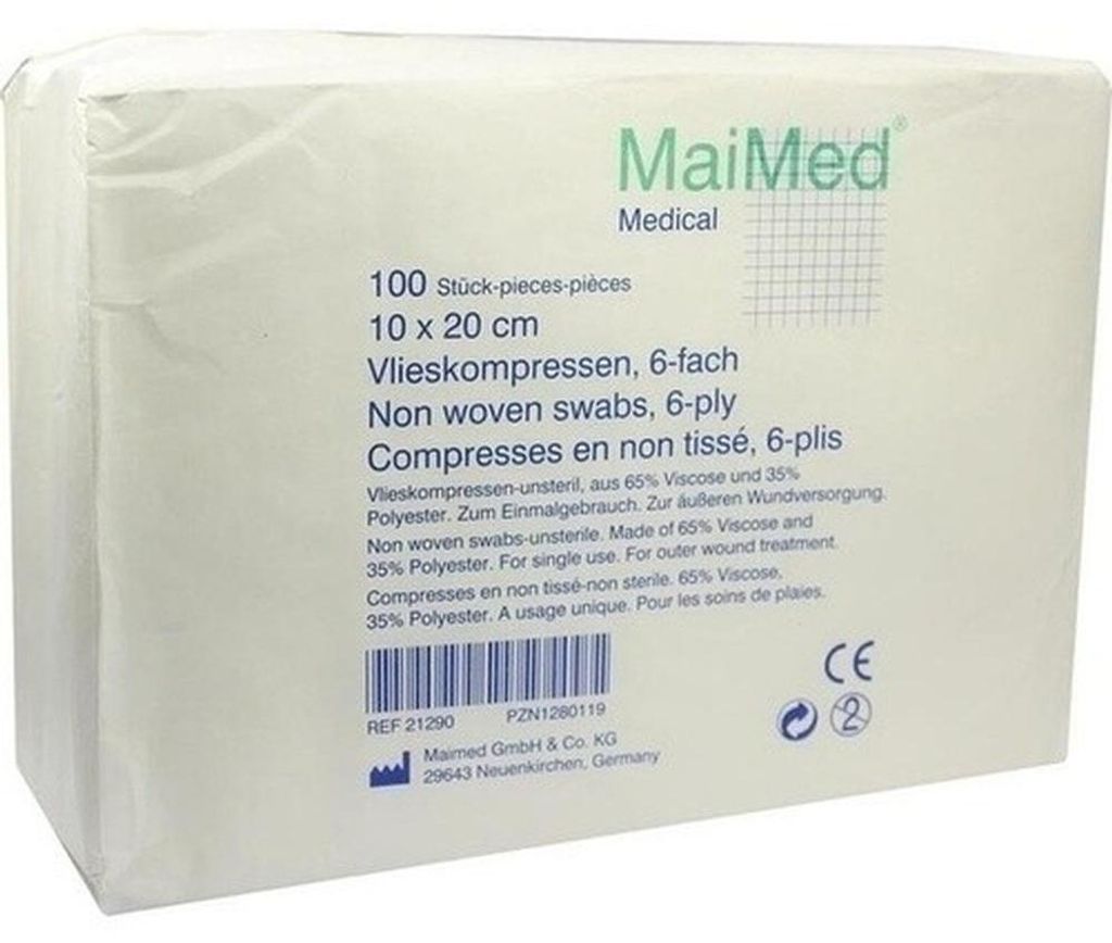 MaiMed verbandgaas, niet-steriel, 6-laags, 100 stuks, 10 x Productafbeelding 