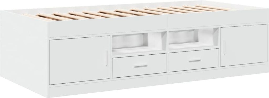 Tagesbett mit Schubladen ohne Matratze Weiß 75x190 cm