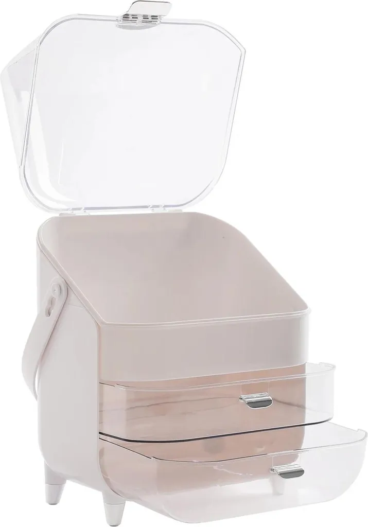 Organiseur cosmétique anti-désordre blanc argenté pour gagner de la place