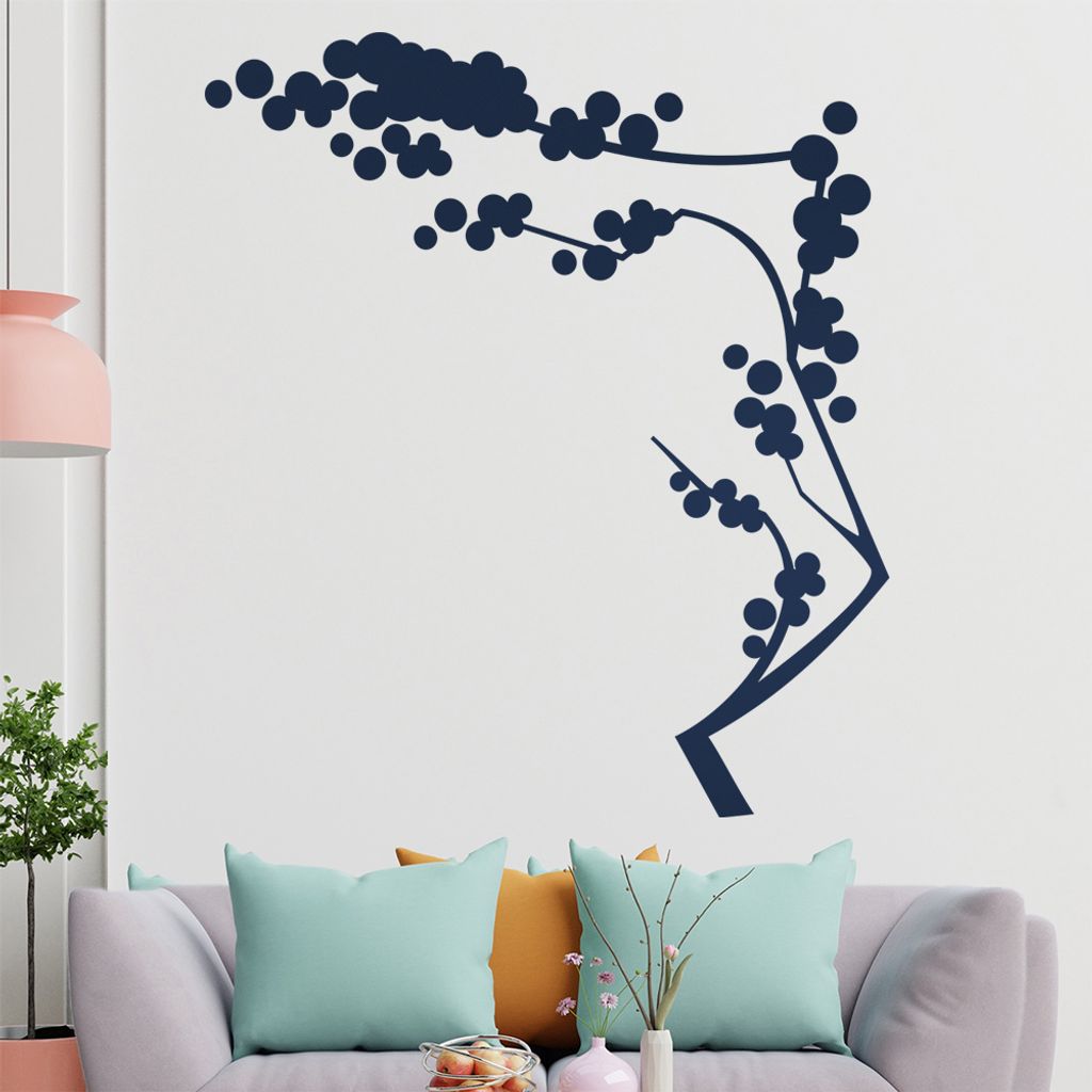 Ast mit Beeren Wandtattoo in 6 Größen - Wandaufkleber Wall Sticker - Dekoration, Küche, Wohnzimmer, Schlafzimmer, Badezimmer