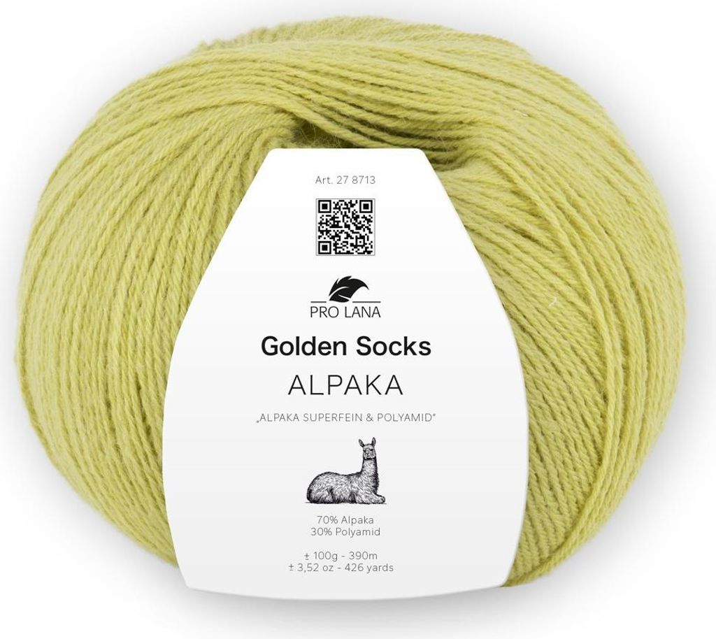 Pro Lana Golden Socks Alpaka,100g 4-fädig,traumhaft weich 70 % Alpaka,Sockenwolle 74 kiwi