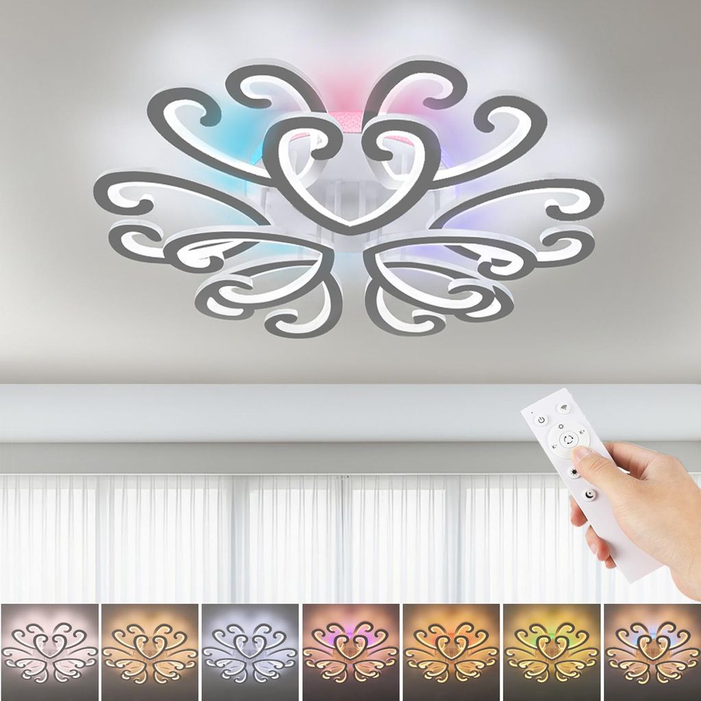 Oyajia 98W LED Deckenleuchte Heart Design Weiß Deckenlampe Produktbild 