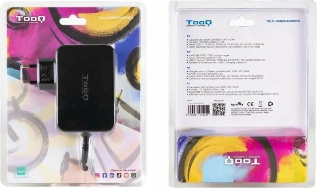 Câble USB-C TooQ TQLC-USBCGAN100PD Chargeur rapide PC portable 100W - 2