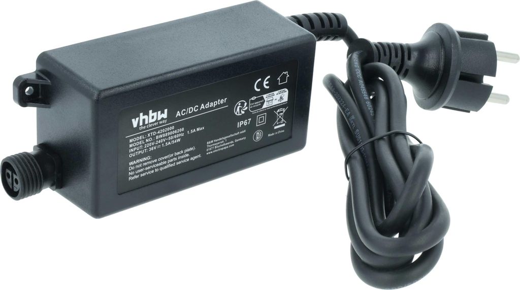 vhbw Netzteil kompatibel mit SOLO Robolinho GEN 3 2000 I, 2000 E, 450 W, 2000 W, 700 W, 700 I, 1200 E, 1200 W, 1200 I Mähroboter - 155 cm