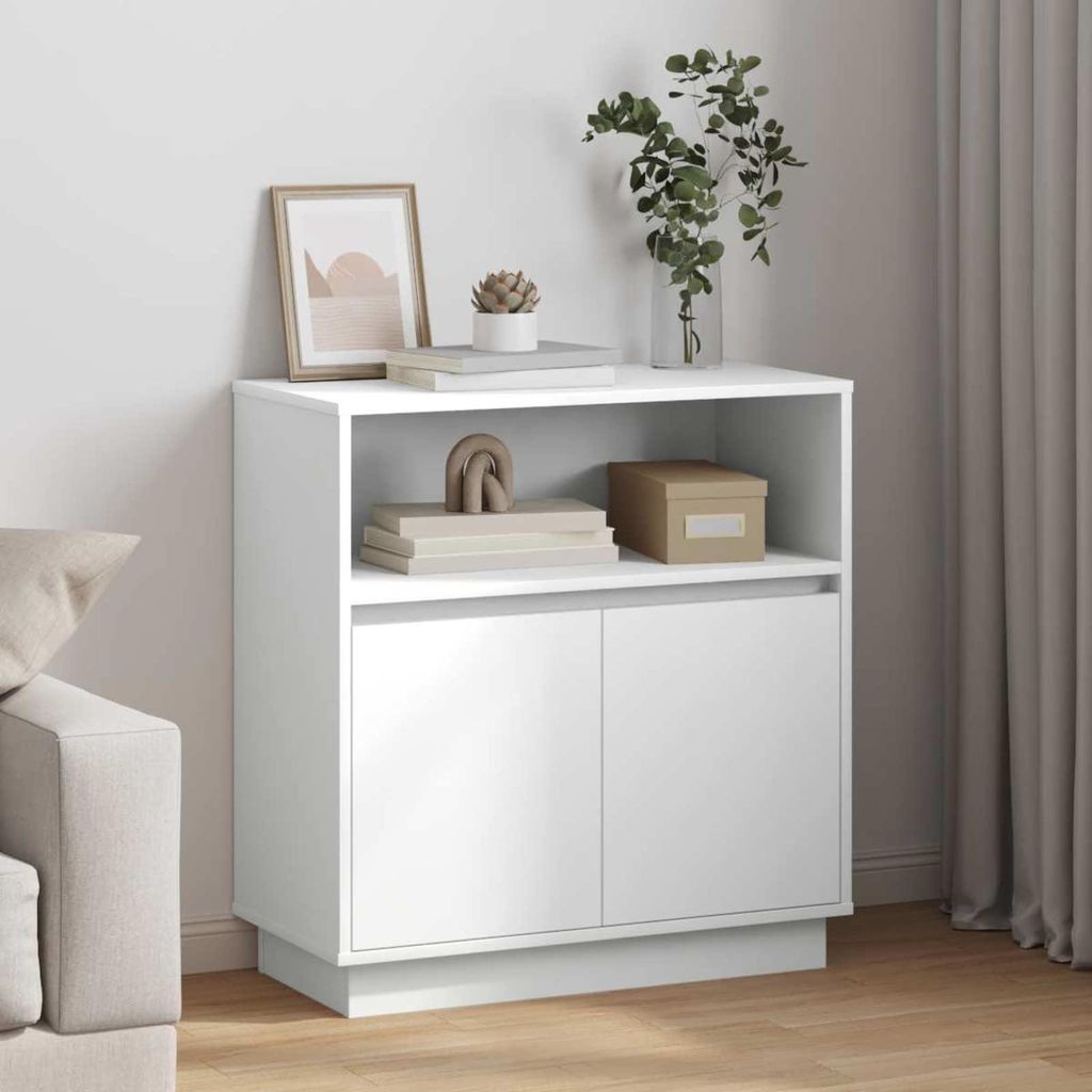 vidaXL LED-Sideboard Weiß 71 x 34,5 x 75 cm Holzwerkstoff Produktbild 