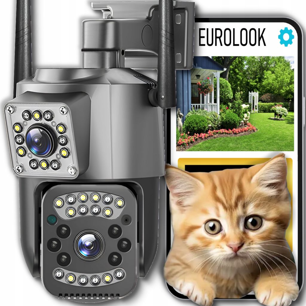 Wifi Ip Camera 4Mpx Dual Lens, Pir Detection, 4X Zoom, Ip66 Ptz