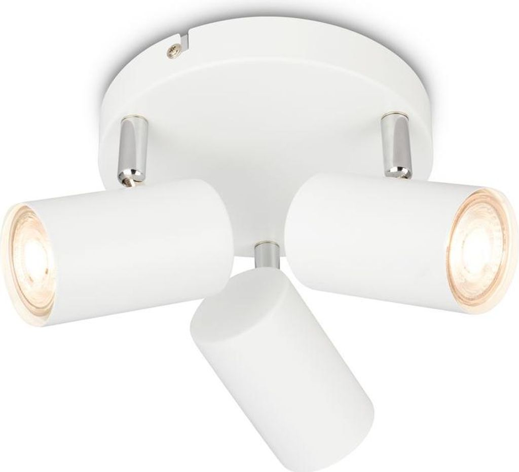 Briloner SUPO Deckenlampe, Schwenkbar, GU10 Fassung, 3-flammig, Weiß, Ø16 x 12 cm
