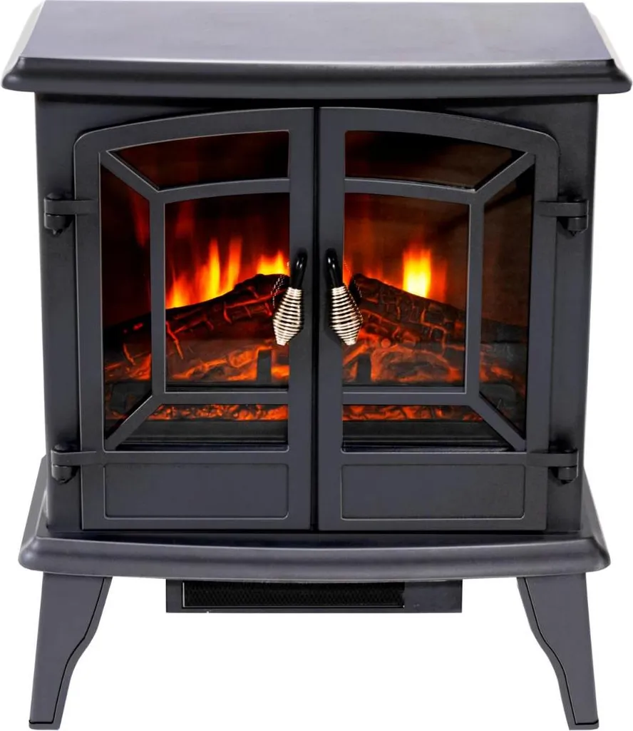 Chauffage d'Appoint Électrique Narvik Ambiance Feu de Bois LED 1800W