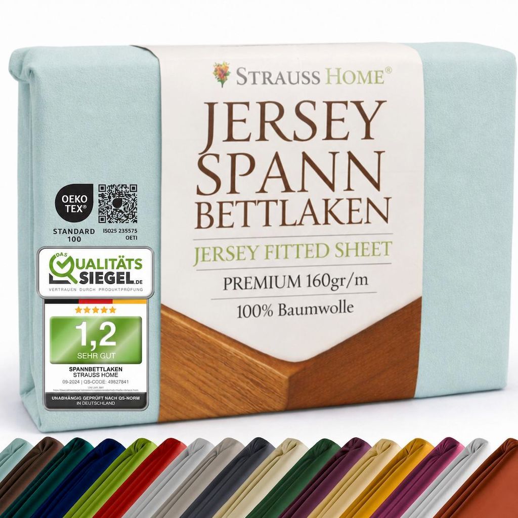 Strauss Home® Premium Spannbettlaken – 160 g/m² Gekämmte Produktbild 