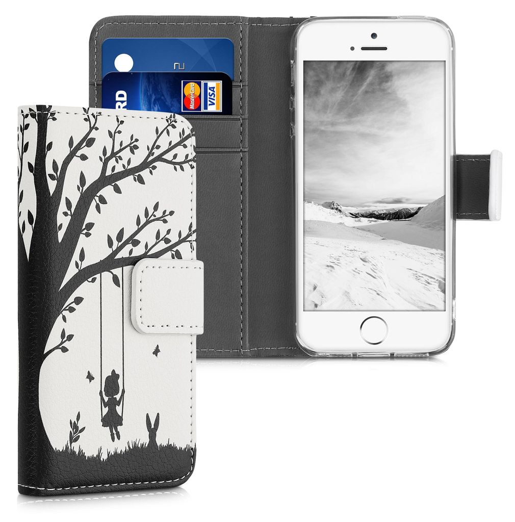 kwmobile Wallet Case kompatibel mit Apple iPhone SE (1.Gen Produktbild 