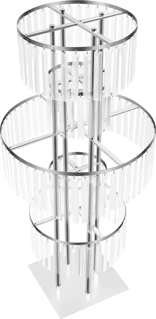 Centre de table mariage présentoir à fleurs 5 niveaux transparent luxe