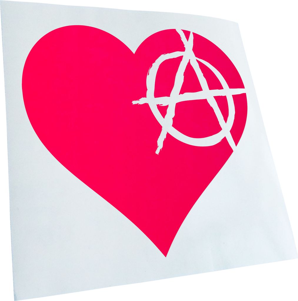 hauptsachebeklebt Kiwistar - Autoaufkleber - Anarchie Herz Heart Heckscheibe - Aufkleber für Auto Kfz Fahrrad, LKW, Truck Mofa