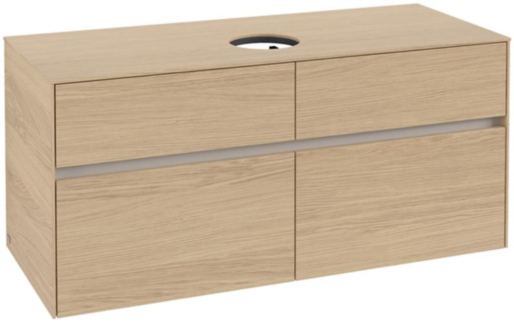 Villeroy & Boch Collaro Waschbeckenunterschrank, 4 Auszüge, Waschbecken mittig, Wandmontage, 1200x548x500mm, C04100VJ