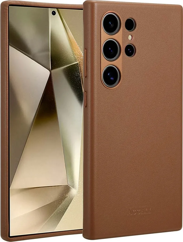 Cover posteriore in pelle Accezz MagSafe per Samsung Galaxy S24 Ultra - Sienna Brown
