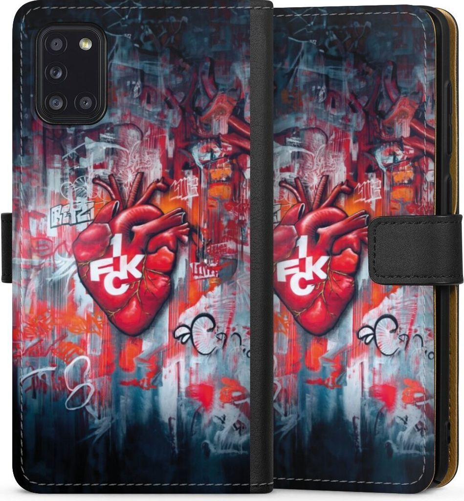 DeinDesign Klapphülle für Samsung Galaxy A31 Handytasche Lederhülle Tasche 1. FC Kaiserslautern 1. FCK Herz