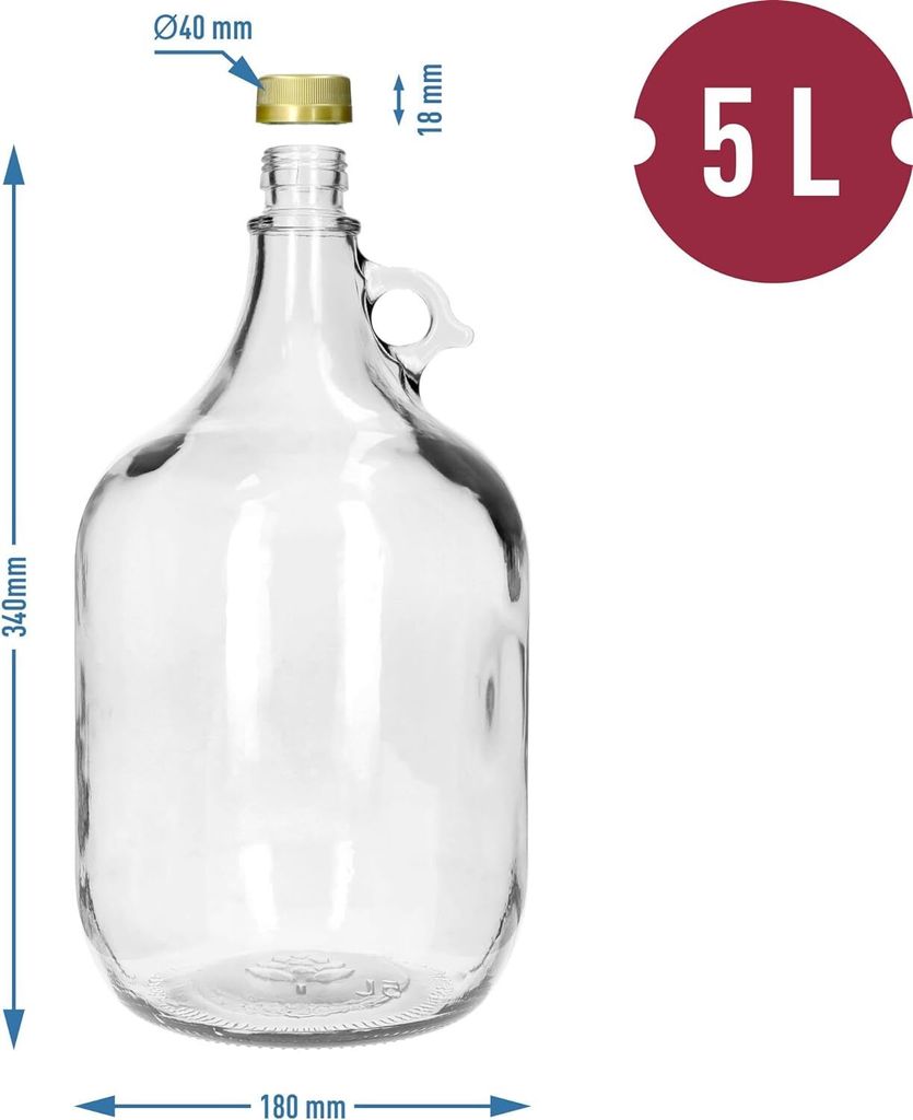 6 STÜCK 5L Wasserflasche mit rundem Griff und Produktbild 3