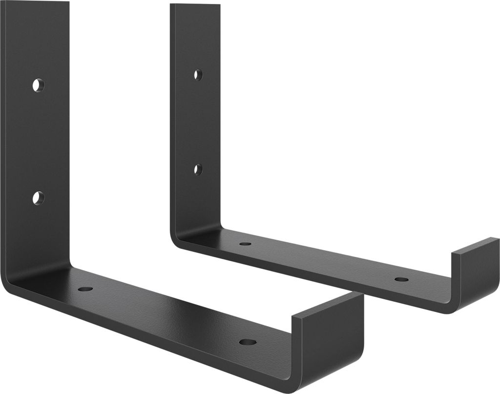 2x Sossai Regalträger Angulo in Schwarzmatt, Länge: 200mm