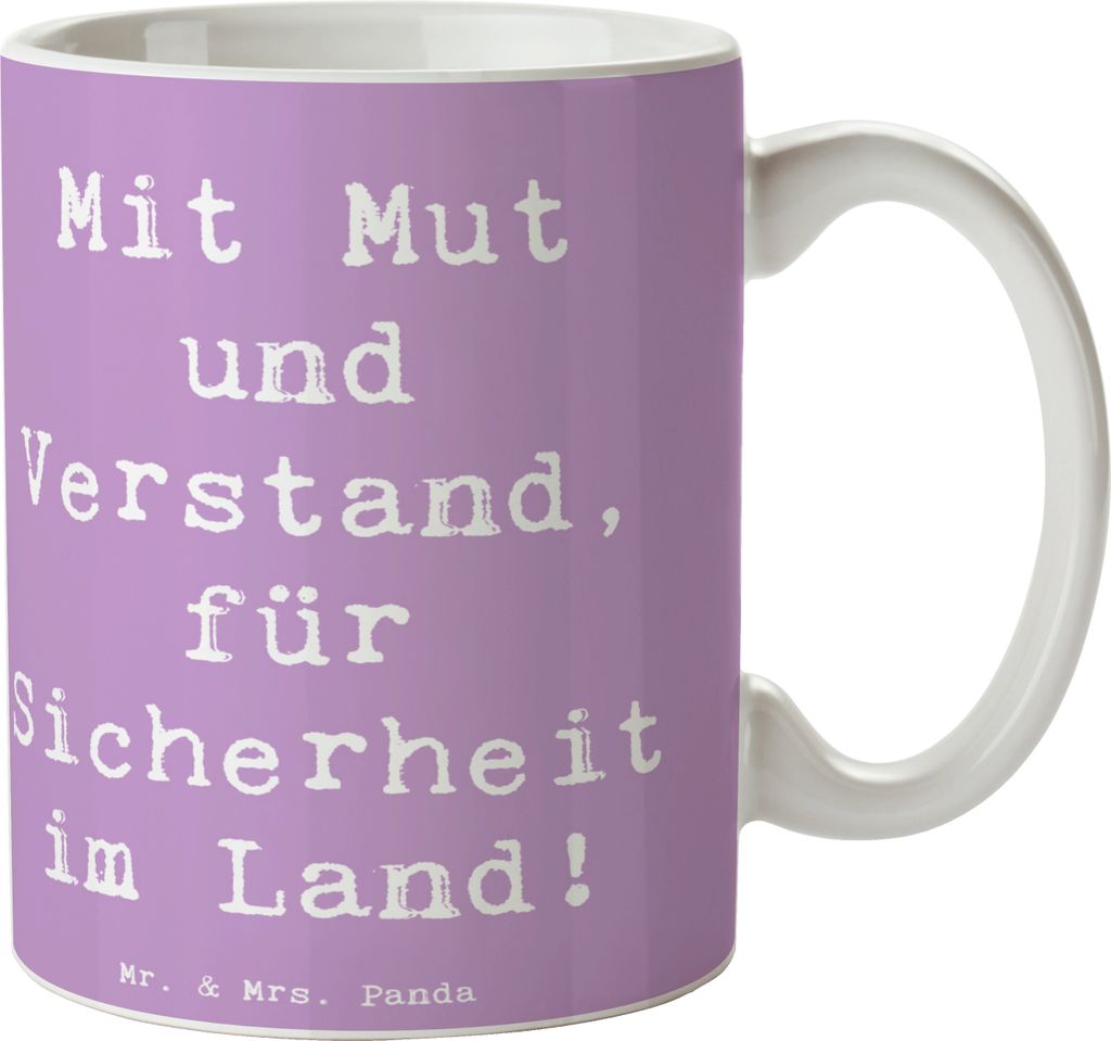 Mr. & Mrs. Panda Tasse Spruch Polizist Mut Verstand - Lavendeltraum - Geschenk, kaffeetasse keramik, Aufmerksamkeit, Kaffeebecher, Becher, Wertsch...
