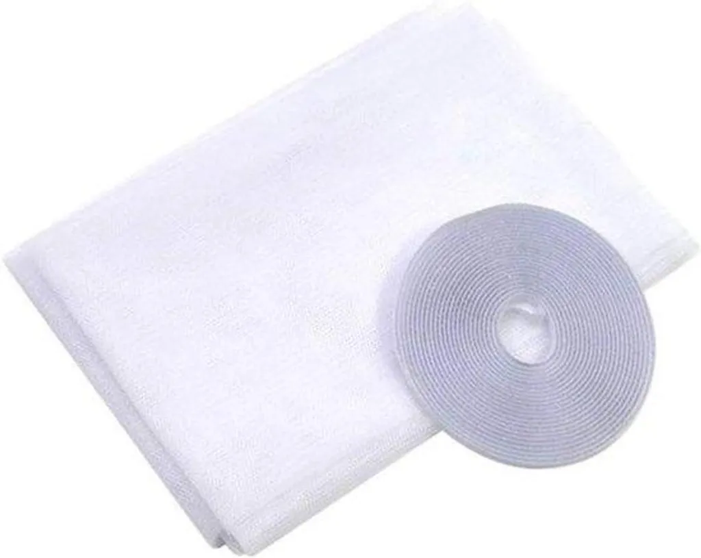 Rideau moustiquaire ajustable blanc en filet durable pour la maison