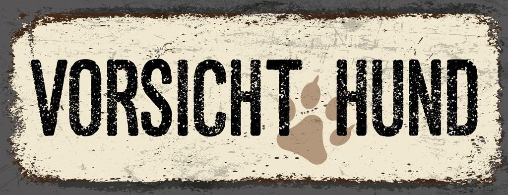 vianmo Blechschild 10x27 cm Vorsicht Hund