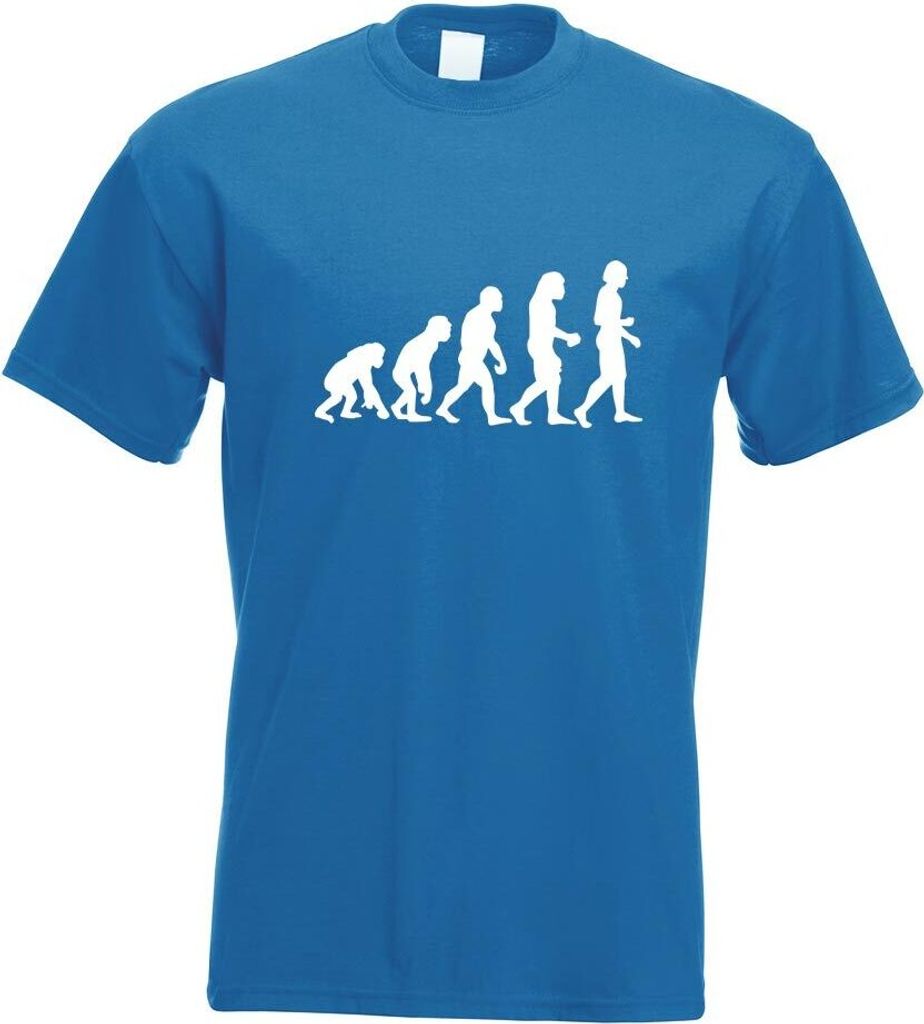 Kiwistar - T-Shirt - royal - Evolution Charles Darwin Herren Funshirt Bedruckt Design Sprüche Spruch Motive - mit Motiv Bedruckt - Funshirt Design...