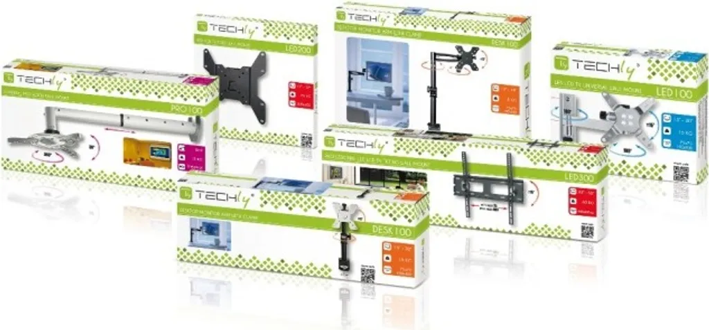 Techly Support Mural TV LED LCD 23-55 Pouces Full Motion Inclinable