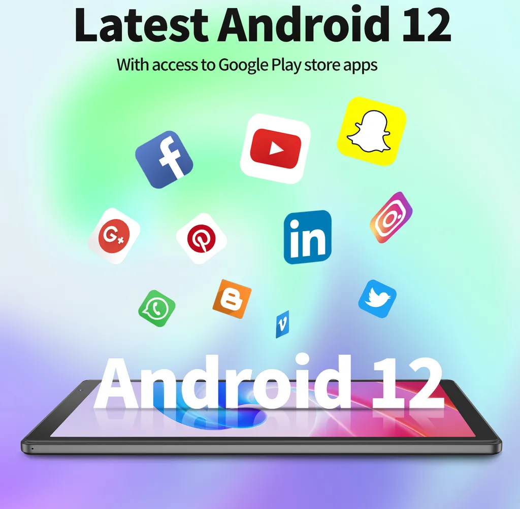PRITOM Tablette 10 pouces Android 12 avec 32Go ROM et Coque Grise - 6