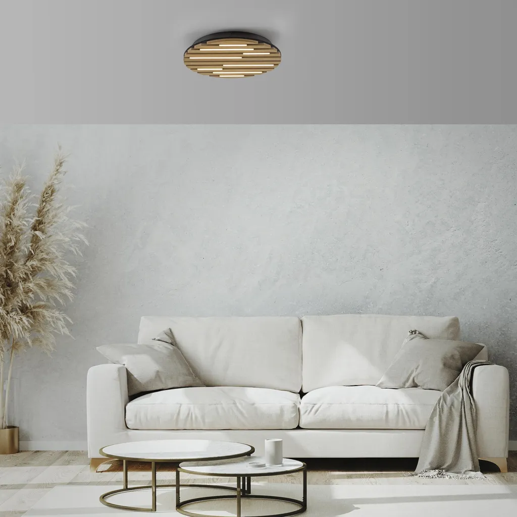 Luminaire LED pour couloir et cuisine en bois véritable chêne clair