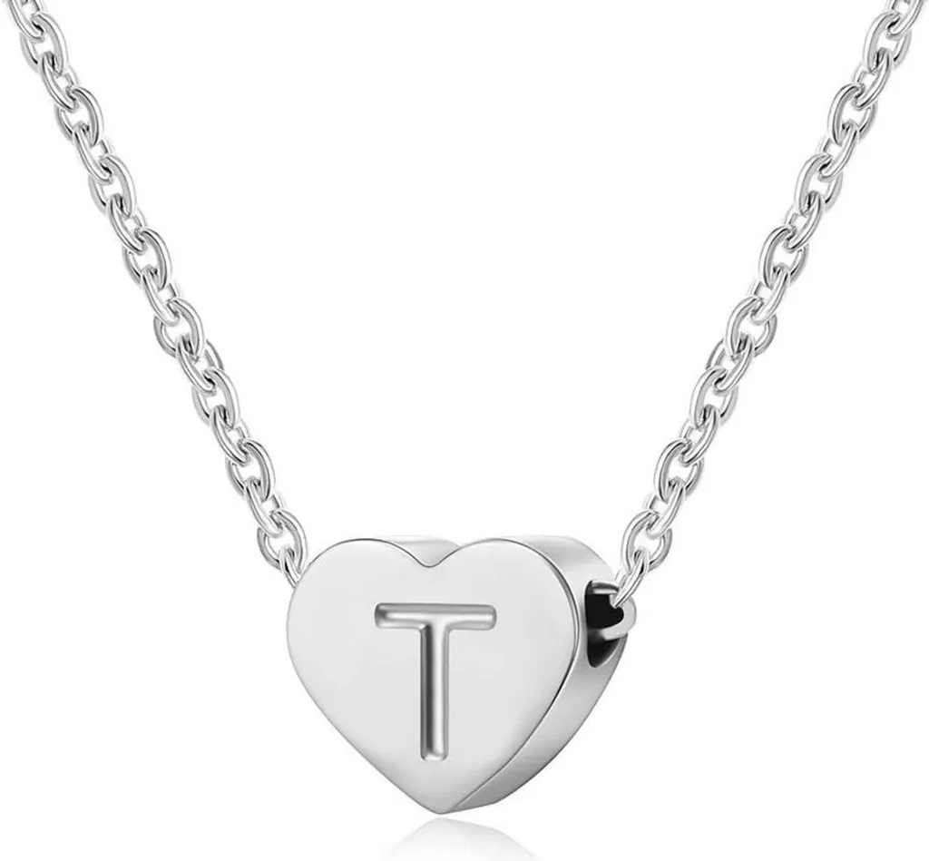 Collana Iniziale Argento AFSTALR: Cuore Personalizzato Donna