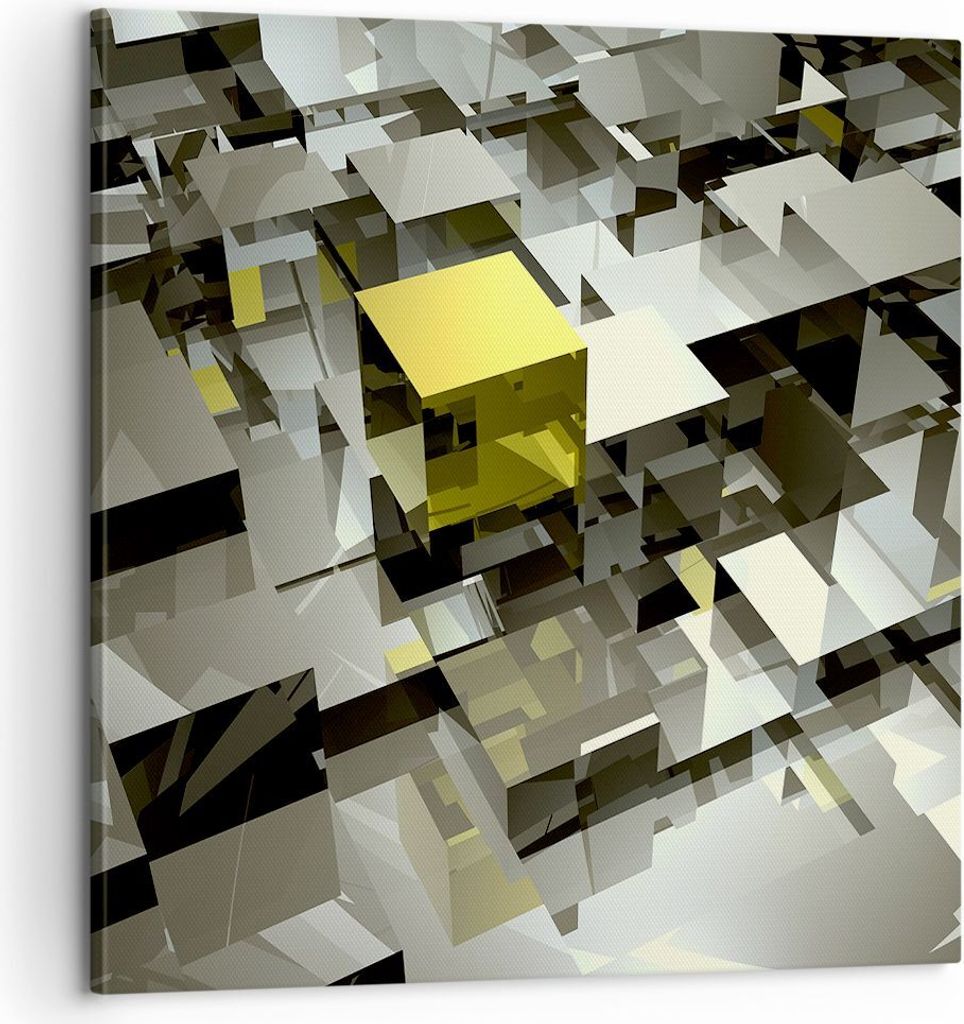 Bild auf Leinwand - Leinwandbild - Architektur Blöcke Design geometrisch - 60x60cm - Wand Bild - Wanddeko - Leinwanddruck - Bilder - Kunstdruck - ...