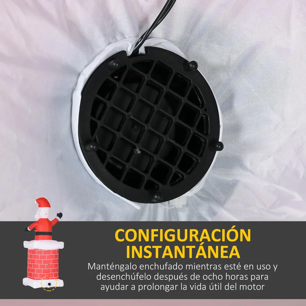 Père Noël gonflable lumineux LED 210 cm résistant aux intempéries rouge - 4