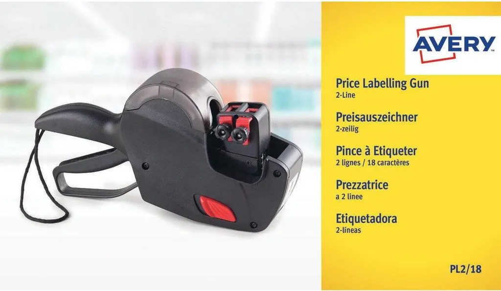 Etichette Bianche Avery PL2/18 Prezzo e Scadenza - 2 Linee Professionali