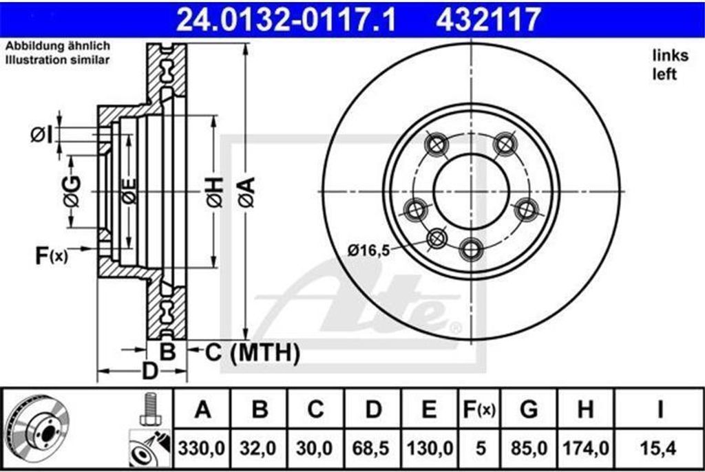 ATE Bremsscheibe 24.0132-0117.1