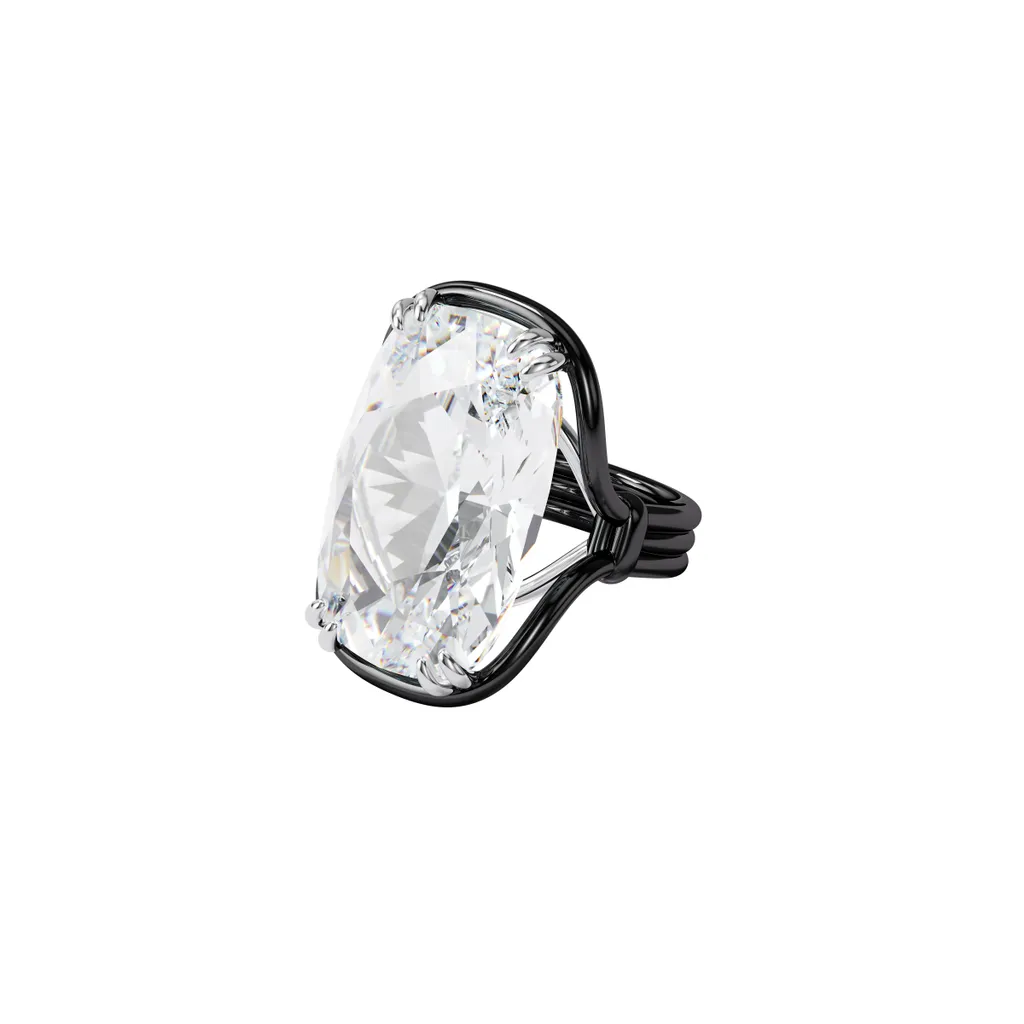 Anello Swarovski 5610344 Harmonia Misura 52 - Must-Have Black Crystal